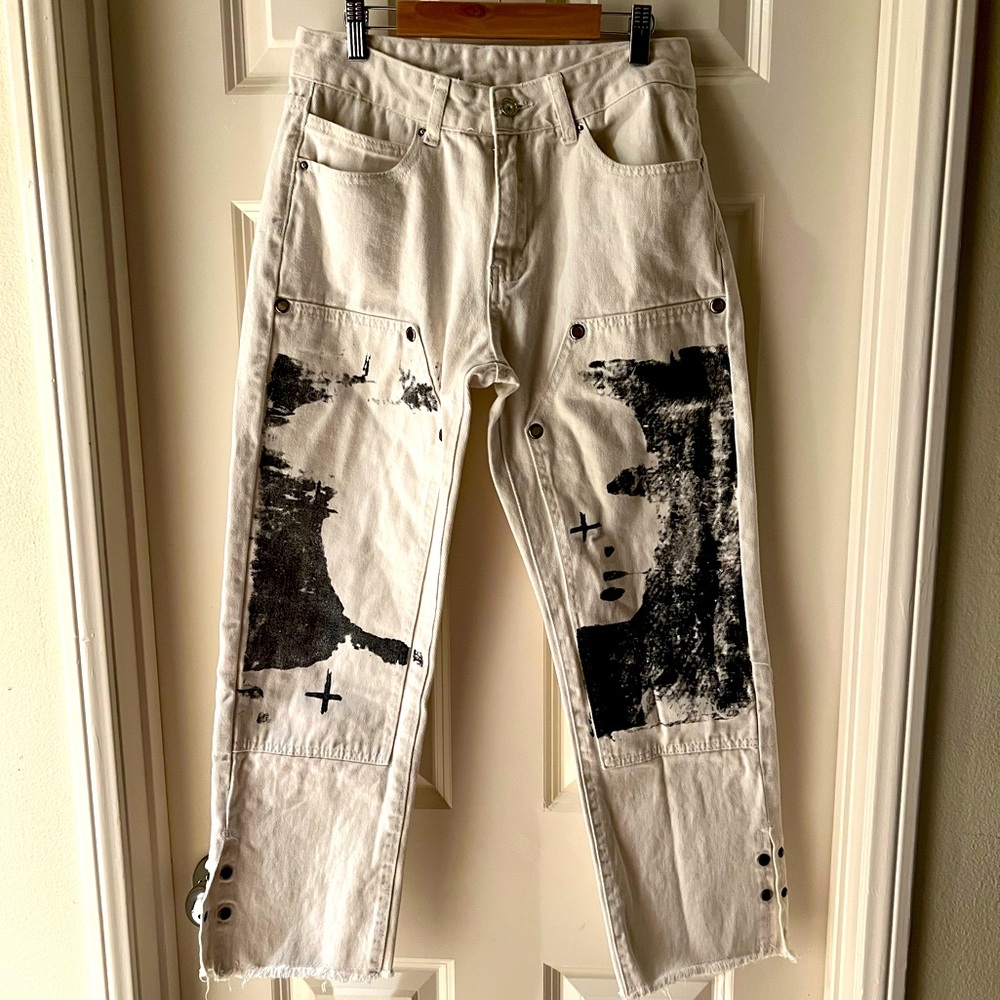 Aelfric Eden Jeans with Snaps on Sides & Raw Edge